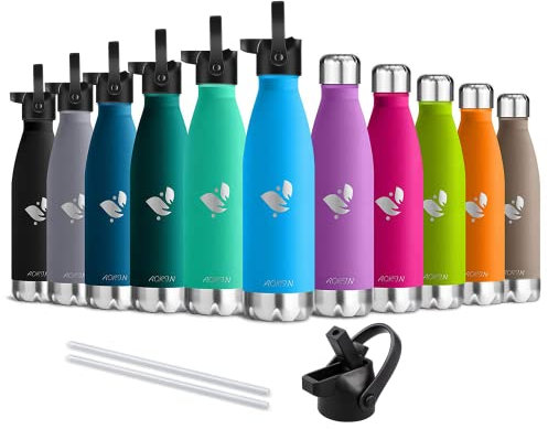 AORIN Bouteille d'eau en Acier Inoxydable isolé à Double Mur - 750ml - Gourde Isotherme Étanche sans BPA, Gourde Inox Bouche Standard, Gourde Enfant pour Sport, Gym, Voyage