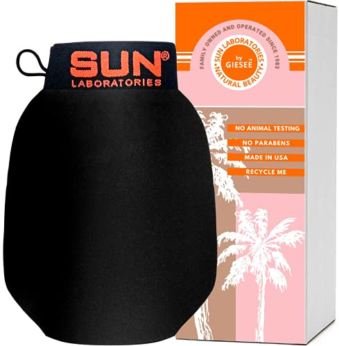Sun Laboratories Exfoliating Mitt - Body Exfoliator Glove, Body Scrub, Body Scrubber - Deep Exfoliating Gloves for Dead Skin Removal, Self Tan Eraser, Pre Tan Exfoliator