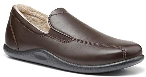 Hotter Mens Relax Slipper, Dark Brown Le, 8 UK