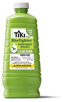 TIKI Clean Burn Mosquito Repellent Torch Fuel – 1/2 Gallon (64 oz.), Smokeless & Low-Soot Citronella, Mosquito Repellent, Plant-Based Formula for Outdoor, Patio, Garden & Backyard Torches