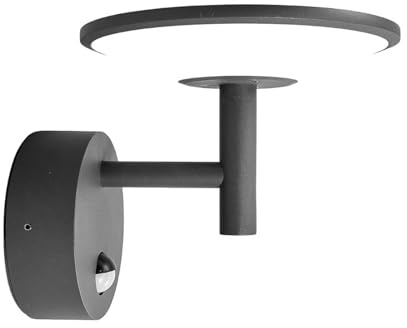 Lucande LED Wandleuchte außen Fenia mit Bewegungsmelder (spritzwassergeschützt (Modern) in Schwarz aus Aluminium (1 flammig,) - Außenwandleuchten Wandlampe Led Außenlampe Outdoor für