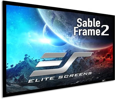 Elite Screens Sable Frame Series, 180-inch Diagonal 2.35:1, Sound Transparent Perforated Weave Fixed Frame Projection Projector Screen, ER180WH1W-A1080P3