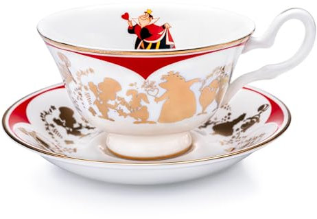 The English Ladies Co Disney Alice au pays des merveilles Tasse et soucoupe en porcelaine fine Multicolore 7,5 × 15 × 15 cm