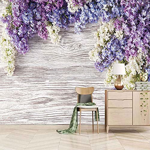 FVGKYS Wandbilder Schlafzimmer Erwachsene Kinder Tapete Plakate 3D Lila Blume Selbstklebend Wandgemälde Wandtattoo Kunst Dekoration Für Wohnzimmer Küche Wanddekoration 200x150cm