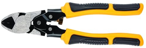Dewalt Compound Action Diagonal Pliers 190mm,The Compound Action Design Allows for 70% More Cutting Power Over Standard Cutting Pliers