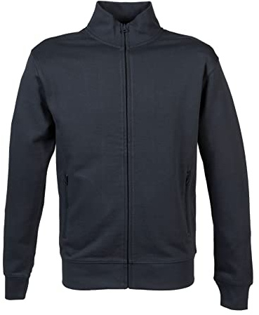 Niscioma Felpa da Lavoro Uomo Zip Intera - Felpe Senza Cappuccio Tinta Unita Stampabili, Maglia Tuta Non Felpata Misto Cotone, Collo a Lupetto Zip Corta, Modello Geo