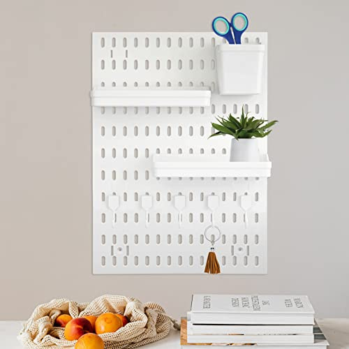 LIFKOME Panneaux de rangement muraux - Panneaux blancs - Organisateur de pegboard DIY pour la maison et le bureau - Lot de 2