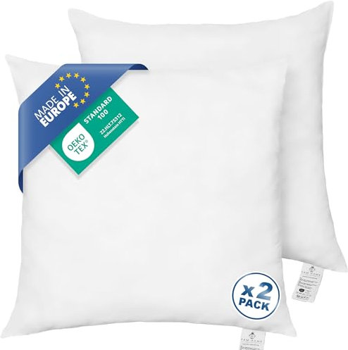 FAM Home Kissen 80x80 2er Set Weiches Mikrofaser - Kopfkissen 80x80 Allergiker mit Optimaler Stütze für Nacken und Kopf - Innenkissen Atmungsaktiv Feuchtigkeitsregulierend Antibakteriell