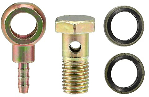 QUARKZMAN 1 Satz M12x1.5 Banjo Bolzen Eisen Bronze Für Bremsanlage | M12X1.5, 12Mm/6Mm, Kupfer Unterlegscheiben, Schraubengröße 19X34Mm, Kugelgelenk 21X42Mm, Für Motor, Luft- Und Kraftstoff