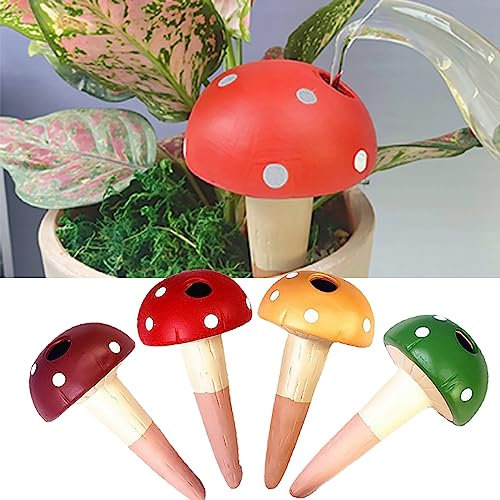 MKNZOME Pflanzenbewässerung Geräte, Terrakotta Pflanzen Selbstbewässerung Pfähle, Automatische Pflanzen Bewässerung Set, Slow Release, Urlaub Pflanzen-Nanny für Topfpflanzen Blumen Bäume, 4 x 110ml, B