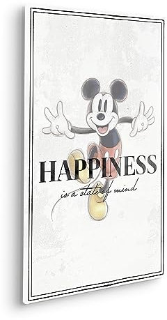 Disney Tableau sur châssis en bois véritable - Mickey Be Kind - Dimensions : 40 x 60 cm - Pour chambre d'enfant