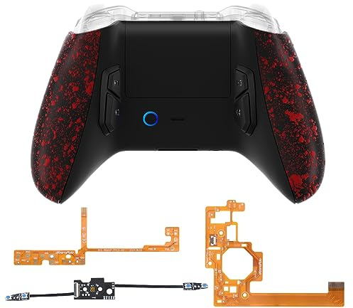 eXtremeRate Victor S Remap Kit für Xbox One S/X Controller, 6 Remap Profiles & Ergonomic Rückgehäuse & Side Rails Shell & 4 Back Buttons Zubehör für Xbox One S/X Controller-Texturiert Rot