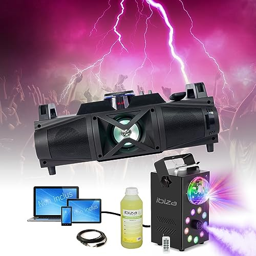 Pack Party-Falcon Enceinte HiFi Bluetooth LED USB SD - Machine Fumée LED Foggy-Astro Fête Soirée DJ Anniversaire Cadeau Bar