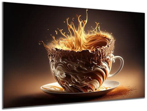 DARO Design - witziges Küchen-Bild auf 6mm HDF 40x30 cm Crazy Kaffee-Tasse - Wand-Deko Bilder Lustiges Geschenk