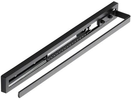 SOTECH Toallero extraíble STYLE de 1 brazo negro 415 mm de extensión 300 mm Toallero para montaje lateral y bajo lavabo en baño y cocina