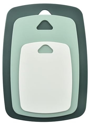 BALMYSPACE Küche Kunststoff Schneidebrett Set von 3, professionelle Multi Farbe Schneidebretter Sets, spülmaschinenfest Schneidebretter für Obst Fleisch Küche, grün