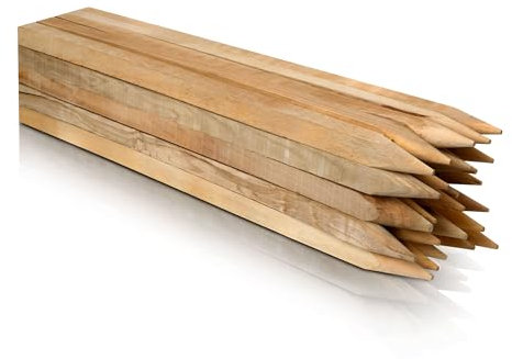 Estacas de madera de haya, cuadradas, 25 unidades, longitudes de 100 cm, ideales para postes de vallas, postes de vallas, estacas de árboles y trabajos de jardinería, varillas robustas de 25 mm x 25