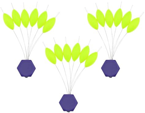 Create idea 3 x olivenförmige Schaumstoff-Schwimmer, Schaumstoff-Bobber, Tropfenindikator, Schwimmer zum Fliegenfischen, Angelzubehör, Gelb