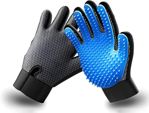 Small&Light Pair Grooming Gloves, Pet Grooming Glove Hair Removal Mess-free with 260 TipsDog, Premium De-shedding Glove for Easy Grooming Mitt For Dogs, Cats, Rabbits & Horses with Hair