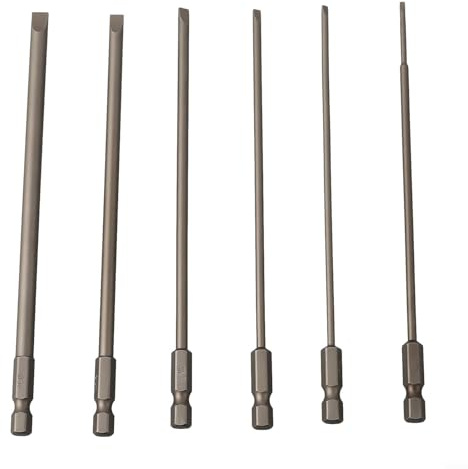 SL6 Lot d'embouts de tournevis plats haute dureté, magnétiques, 150 mm de long