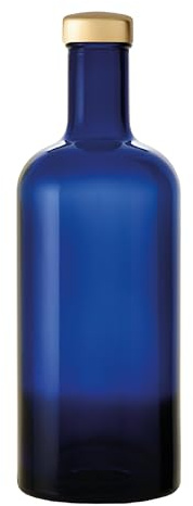 Shurity Bottiglie in vetro per acqua Basic 75cl. Blu con tappo Oro (60)