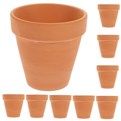 OFFSCH 10pièces Pots De avec Drainage Pots De Jardinage Terre Cuite pour Plantes Intérieur Et Extérieur
