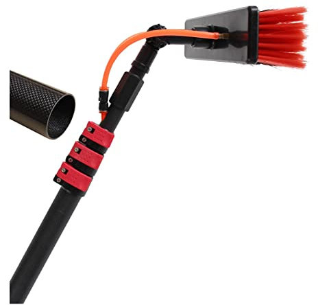 DMMFTERL Window Cleaning Equipment Brushes,Water Fed Pole Kit, Adjustable Window Cleaning Pole - 180° Rotatable Brush Head Telescleaning Brush Outdoor Window Glass Solar Panel Spray Washer Washing Eq