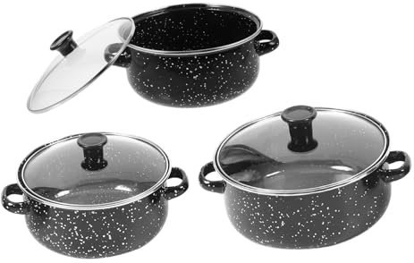 VOSAREA Mini Soup Pot Cookware Induction Hob Saucepan Lid Kitchen Pots Pans Enamel Small Handle Non Stick Pan