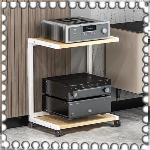 LYDBMYT Stereo-Medienständer, Audio-/Video-Regale, DVD-Player, Komponentenschrank, bodenstehendes, bewegliches Lagerregal, Audio-Rack, CD-Medienplayer-Ständer für die Ecke (weiß, 70 cm)