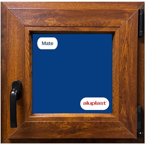 Ventana PVC Reforzada 500x500 Roble Dorado | Oscilobatiente Derecha | Cristal Climalit Mate | Perfil Aluplast | Entrega 24/48h