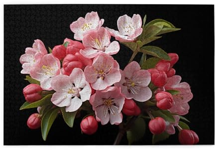 Rompecabezas de 1000 piezas Yyhwhjde con imagen de flor de cerezo rojo educativo, rompecabezas de madera intelectual, rompecabezas divertidos, rompecabezas para aliviar el estrés