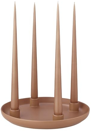 blomus Kerzenhalter -Vela- | Farbe Amber Brown | Größe L | Aus Keramik; Für stimmungsvolles Kerzenlicht; Matte Oberfläche mit angenehmer Haptik; Ø 27 x H 3,5 cm