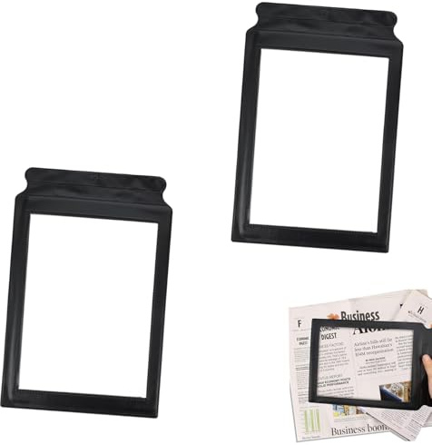 Lupa para Leer Libros,2 PCS 3X PVC Lupa Hoja A4 Hoja De Página Completa Lupas de Gran Aumento