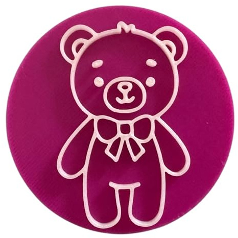 'Teddy Bear' Embosser Stamp for Icing Fondant Cupcake Cake Decoration Frosting Sugar Paste Cookie Baking 6 cm Diameter
