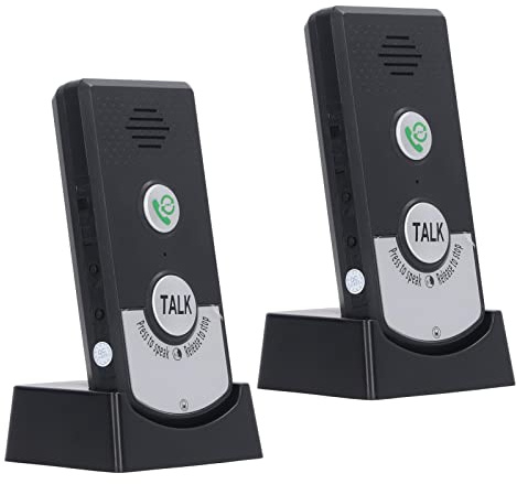 Sxhlseller 2-Way Wireless Intercom System for Home & Office - Long Range Voice Communicator with Doorbell Function - Rechargeable Two-Unit Set for Room to Room Talk