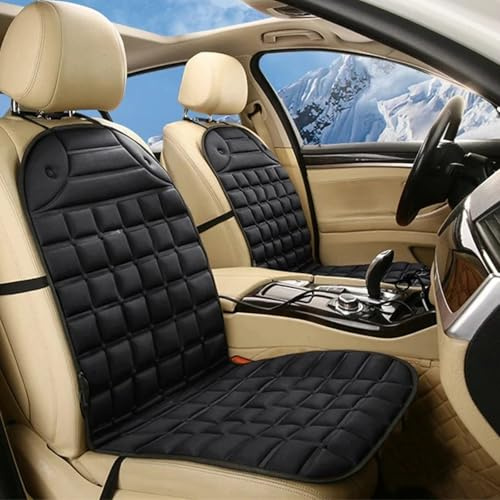 Kosinso 2 Stück Sitzkissen für Das Auto, Winter Autositze Sitzkissen Fahrersitz Bequemer Sitzauflage Auto für Die Meisten Autos Zweisitzer (Schwarz)