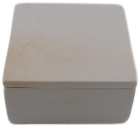 Caja de piedra hecha a mano // Piedra natural - Diseño cuadrado // 10 cm // Cocina, hierbas, dulces, baño, joyas // con Storycard