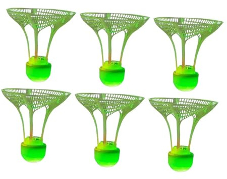 predolo 6 Stück Winddichte Badminton LED Leuchten, Badminton Federbälle, Nachttraining, Winddichte Federbälle mit Licht für Übungen