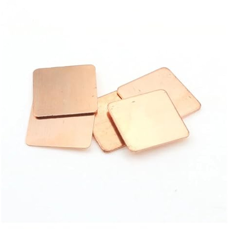 Cale Thermique en cuivre, Lot de 5 Pads Thermiques en cuivre 20x20mm 0,3-1,2mm for GPU/CPU(1.0mm)