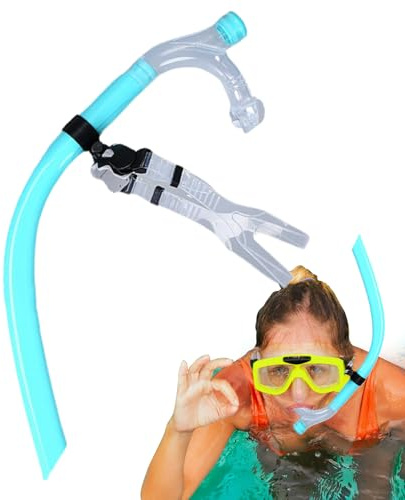 Schnorchel Zum Bahnenschwimmen – 42,6 cm PC-Silikonkonstruktion, Schwimmschnorchel, Trainings-Kopfbandhalterung, Mundstückschläuche | Für Erwachsene Männer Frauen Pool Open Water Outdoor Tauch