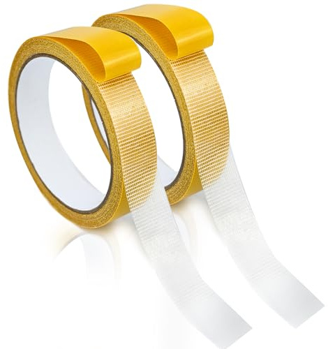 JAXICREY 20m Doppelseitiges Klebeband Dünn, 2cm Double Sided Tape Starkes Doppelseitig Stoffband Transparent Teppichklebeband Saumband Selbstklebend Teppiche Vorhänge Kleidung Mode Kleid Stoff Kunst