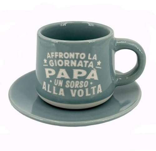 CLEARCO Tazzina da caffè personalizzata con piattino e scatola - Papà Sei il Migliore