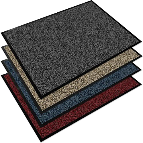 Floordirekt EVEREST Schmutzfangmatte Sky - Testsieger - Fußmatte, Türmatte Fußabstreifer Rutschfester Teppich für Haustür innen und außen in vielen Farben und Größen - anthrazit-schwarz, 135x200 cm