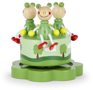 Mousehouse Gifts Baby oder Kinder Spieluhr Spieldose Holz mit Musik Grüne Frosch für Jungen und Mädchen