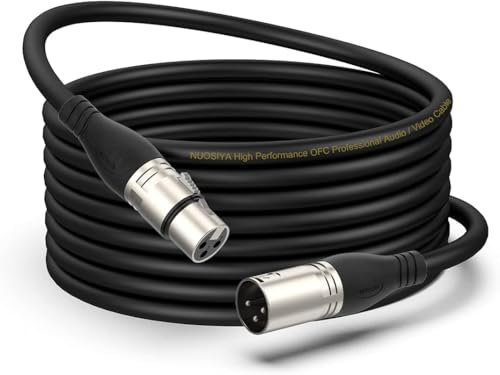 NUOSIYA XLR Kabel 10m 1Pack Mikrofonkabel, 3-Pin XLR Stecker auf Buchse Mikrofonkabel für Mikrofon, Verstärker, Mischpult, Lautsprecher