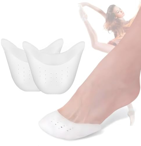 OQKAHIV 2x Silikon Zehenschutz für Ballett & Pumps - Softgel Zehenkappen & Metatarsal Pads für schmerzfreies Tanzen & Laufen - Zehenschoner für Spitzenschuhe & High Heels