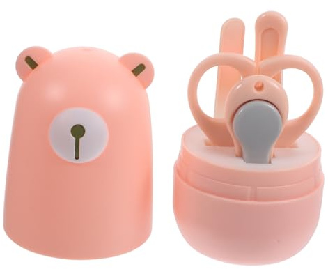BESTonZON 1 Set Nagelfeile Für Babys Kunststoff Rosa Nagelschneider Babyschere Kohlenstoffstahl Maniküre Und Pediküre Set