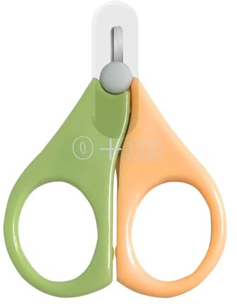 Hongmeru Baby Nagelschere, Runde Spitze Sicherheit Maniküre Nagelschere Edelstahl Sicherheitsschere & Abdeckung 0+ Monate Neugeborene Nagelschneider