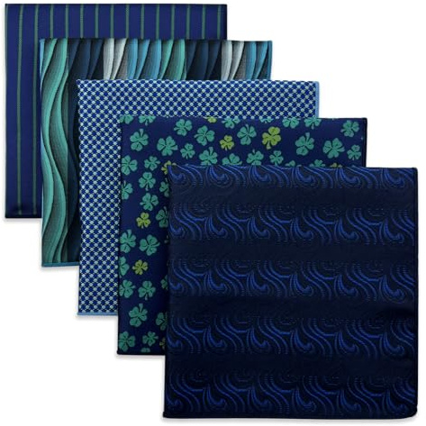 S&W SHLAX&WING Lot De 5 Mouchoirs De Poche Pour Hommes De 32cm Mouchoirs Formels Pour Costumes Mariages Smokings Couleurs Et Motifs Assortis