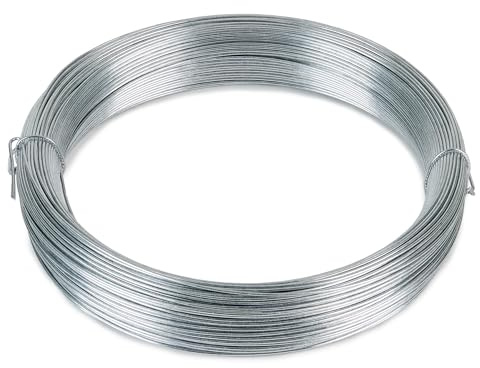 Flandria Fil acier galvanisé 0,7 mm – Bobinot 50 m – Fil métallique souple et résistant pour bricolage, jardinage et fixation – Antirouille